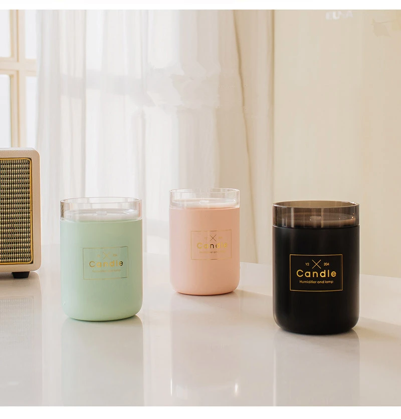 280ML Ultrasonic Air Humidifier Candle Romantic Soft Light USB Essential Oil Diffuser Car Purifier Aroma Anion Mist Maker | Бытовая