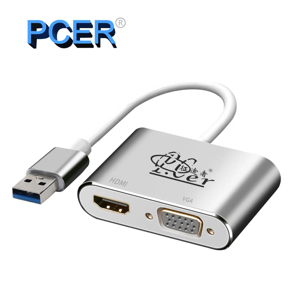 USB 3 0 концентратор к HDMI VGA DVI LAN док станция многоцелевой адаптер конвертер для