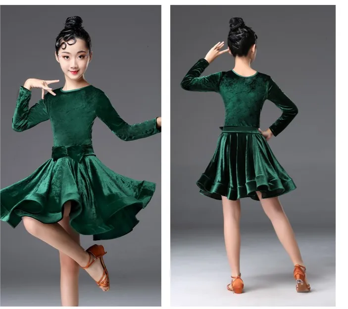 Модная детская юбка для румбы самбы ча-Танго стандартное платье девушек из