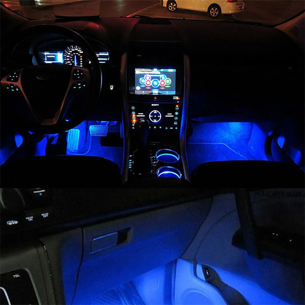 Kongyide 4in1 12V 4x 3LED интерьера автомобиля светильник декоративный s стайлинга