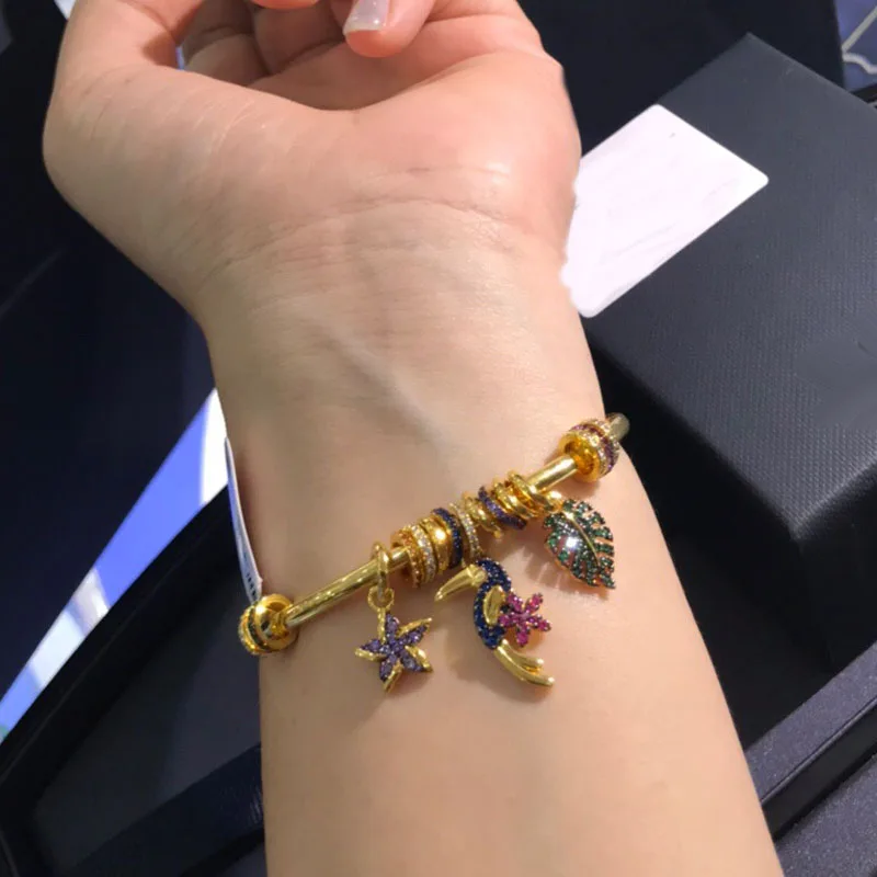 UMGODLY роскошный брендовый Браслет Разноцветные тропические джунгли открытые