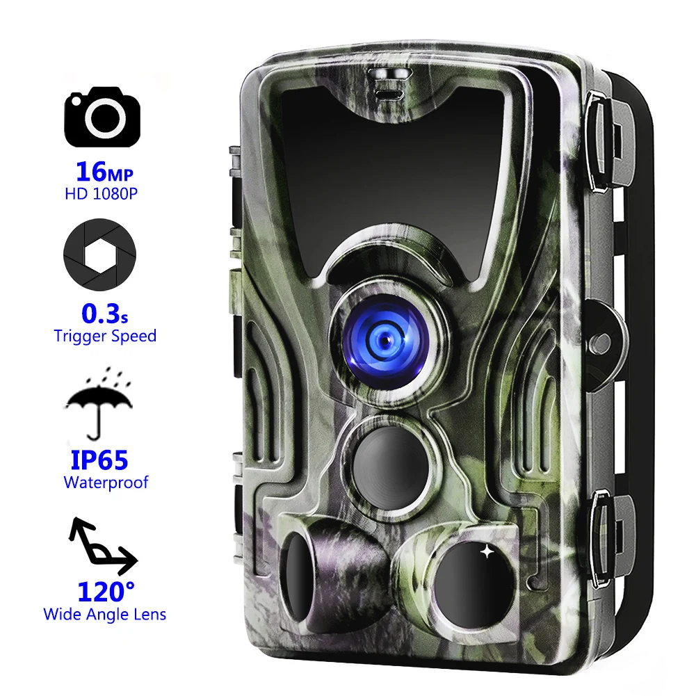 Следовая камера 16MP 1080P 36 инфракрасные светодиоды охотничья камера водонепроницаемая 120 градусов дикая охотничья камера HC-801A камера для разведчика