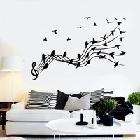 sheet music wall decal birds patterns treble clef musical notes bedroom nursery interior decor art vinyl wall sticker mural m657