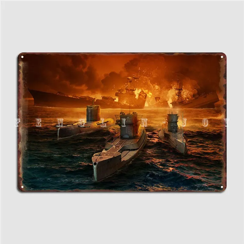 

Немецкие подводные лодки, металлический плакат, плакаты, роспись, дизайн кинотеатра, кухня, жестяной плакат