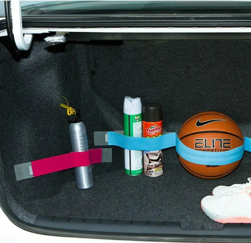 

Creative Car Trunk Storage Device Hook and Loop Strong Adhesion Fixed Straps Solid Color Baggage Debris Anti-drop Magic Stickers