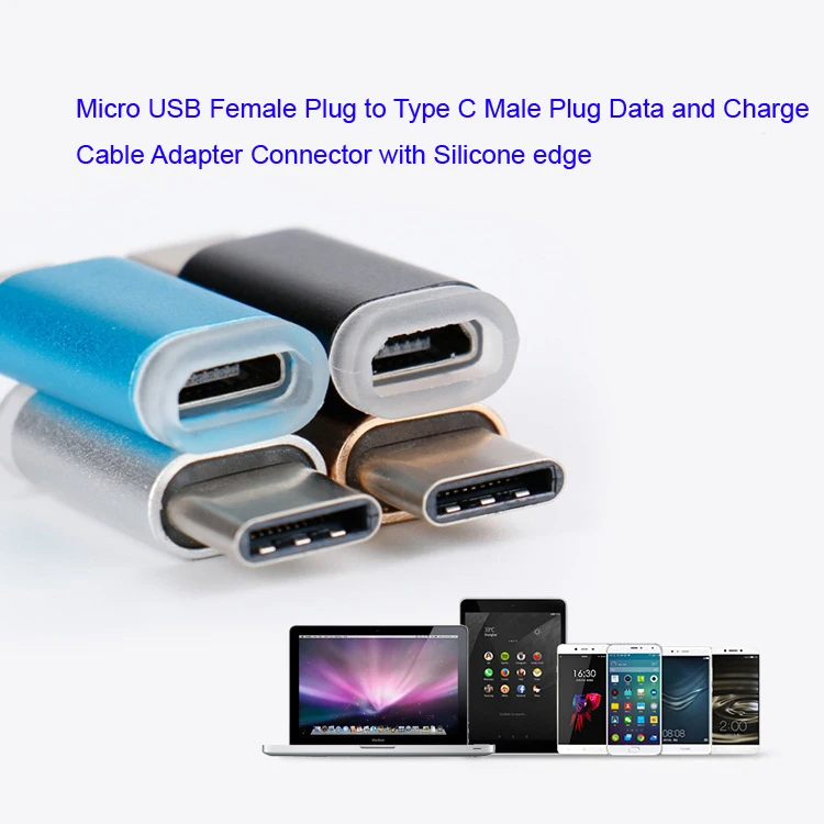 Штекер Micro USB Мама к штекеру Type C папа и фоторазъем с силиконовым краем|Переходники