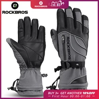 rockbros 40 degree winter cycling gloves thermal waterproof windproof mtb bike gloves for skiing hiking snowmobile motorcycle