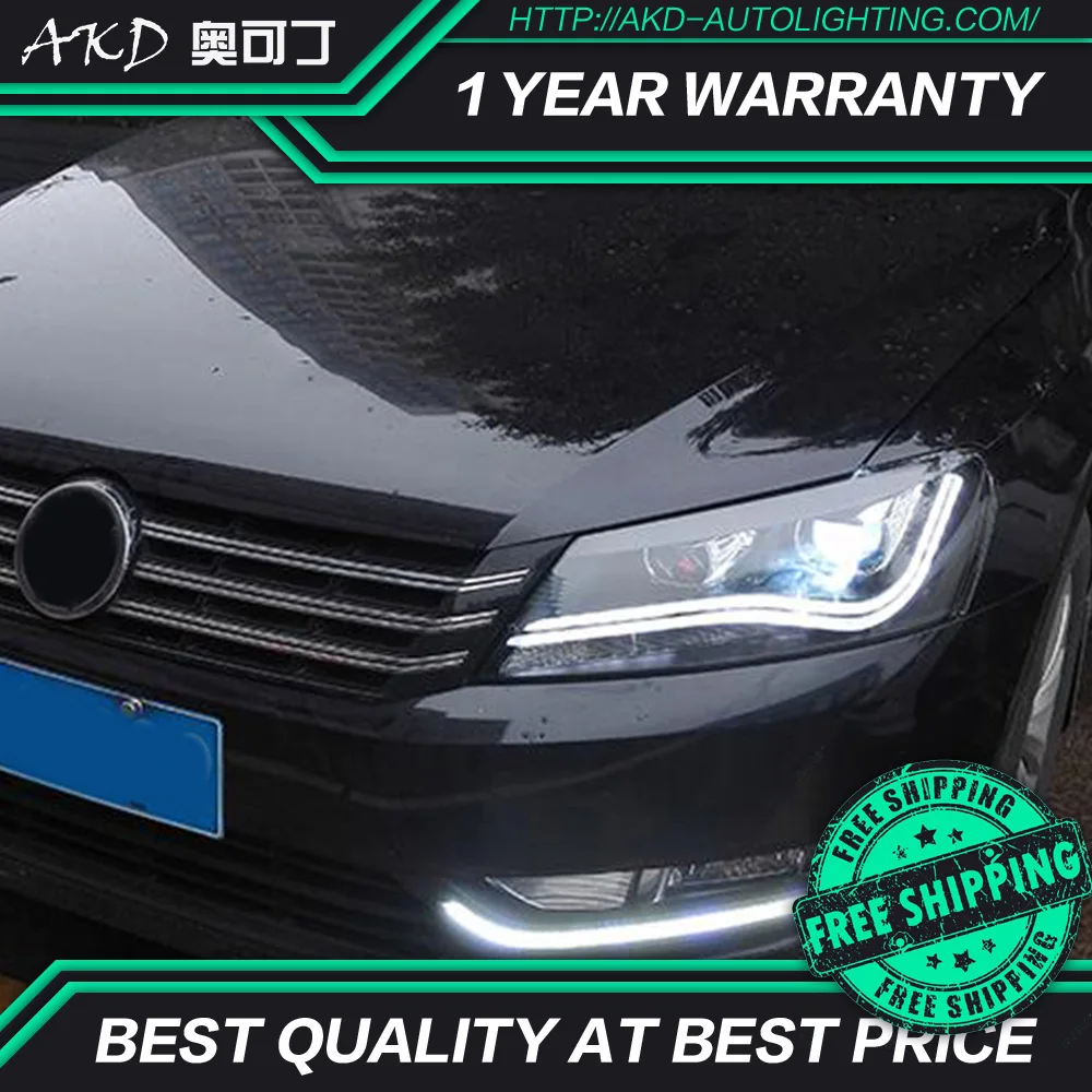 AKD тюнинг автомобильных фар для VW Passat B7 US Verson светодиодные фары DRL ходовые огни Bi