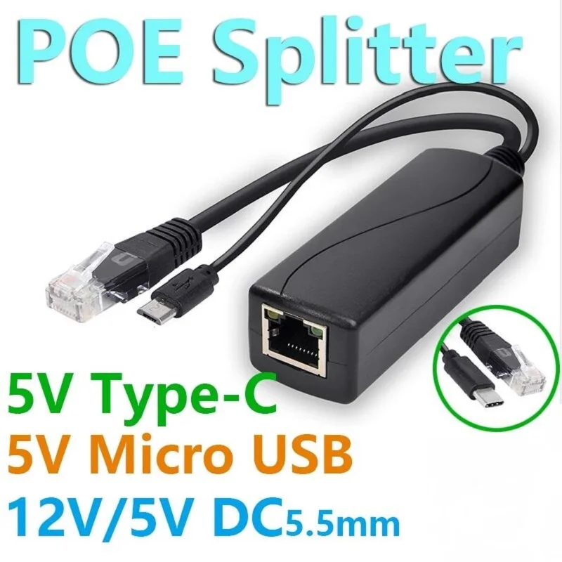 

Gigabit Type C PoE Splitter Adapter 5V 2.4A IEEE 802.3af Standard 1000Mbps For USB Charging Cable RJ45 Port Power Over Ethernet