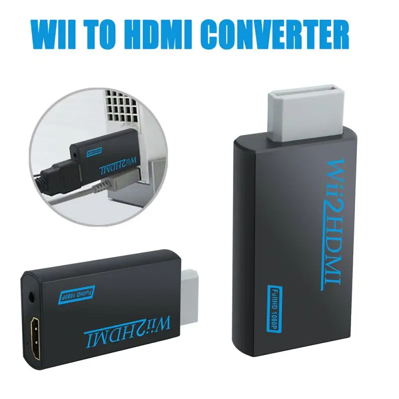 For Wii To HDMI Scaler Adapter HD Video Converter Box1080P 3.5mm Audio PC HDTV Monitor Display | Электроника