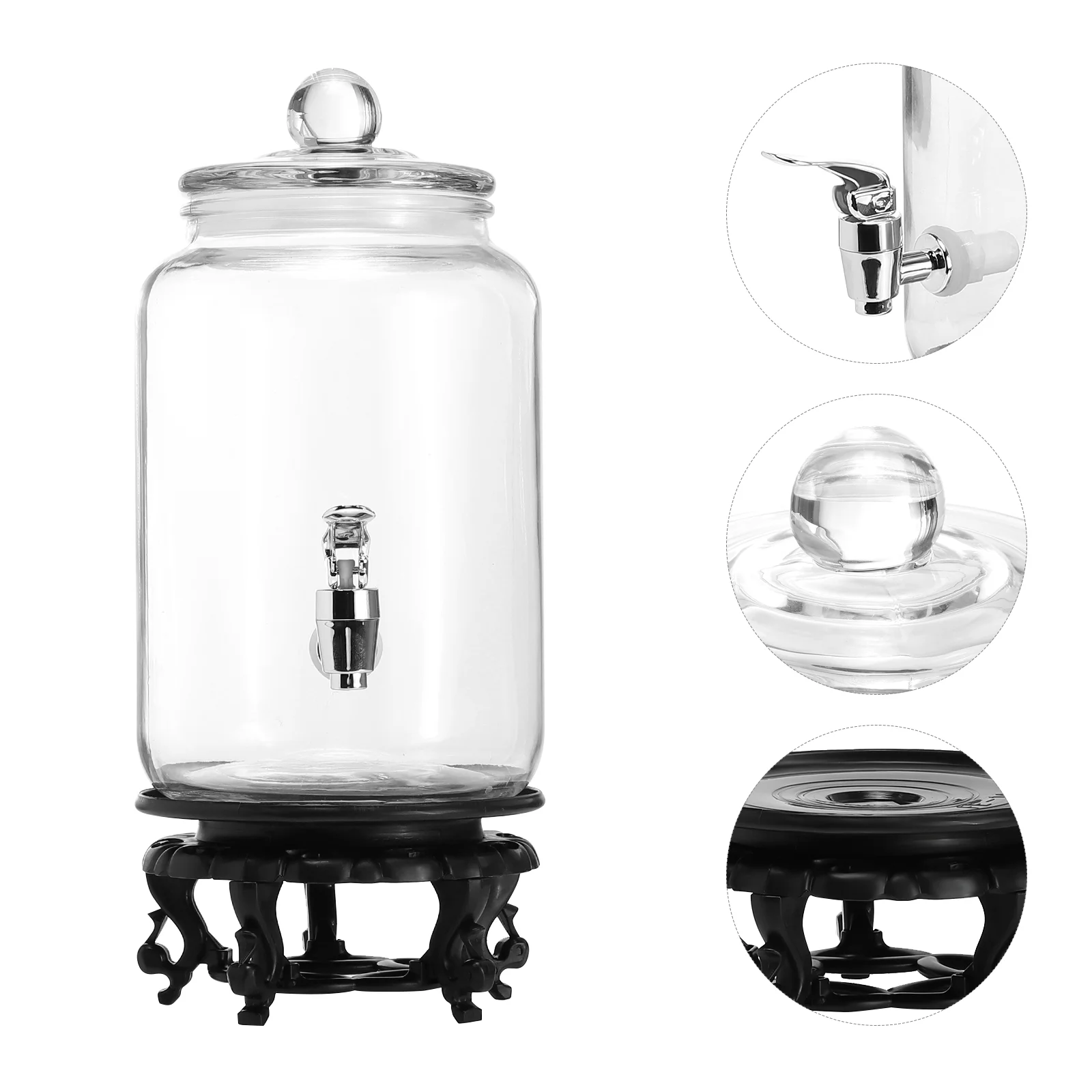 

1 Set Beverage Bottle with Tap and Base Glass Bottle for Soaking