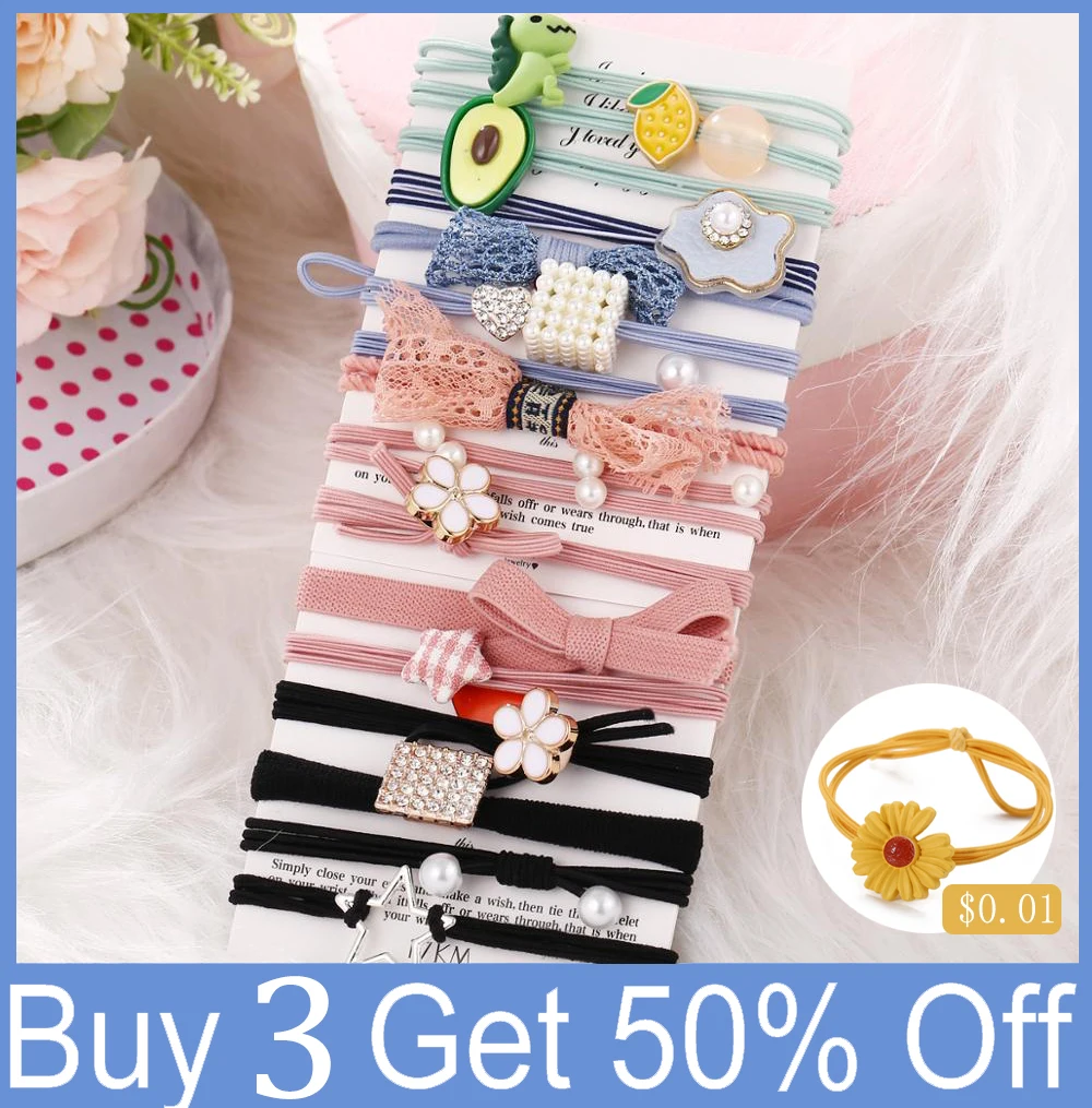 Резинки для волос женские с бантом и жемчугом модные эластичные головные уборы