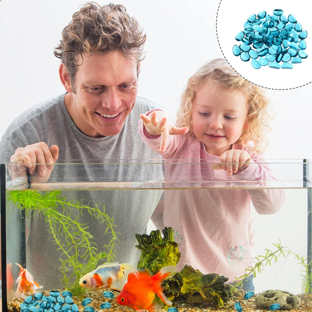 

1000g Creative Frosted Glass Stone Durable Fish Tank Stone for Decor Use