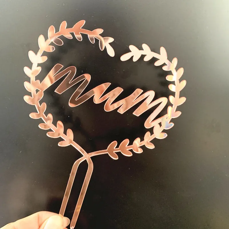

INS New Mom Acrylic Cake Topper Mum Gold Happy Birthday Cupcake Topper For Mom Birthday Mother's Day Party Cake Decorations