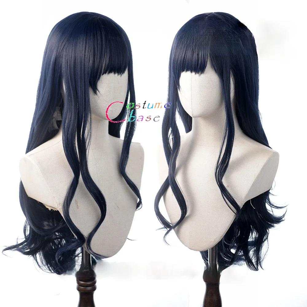

Final Fantasy XIV FF14 Gaia Wig Cosplay Wig Dark Blue Long Curly Heat Resistant Role Play Synthetic Hair + Free Wig Cap