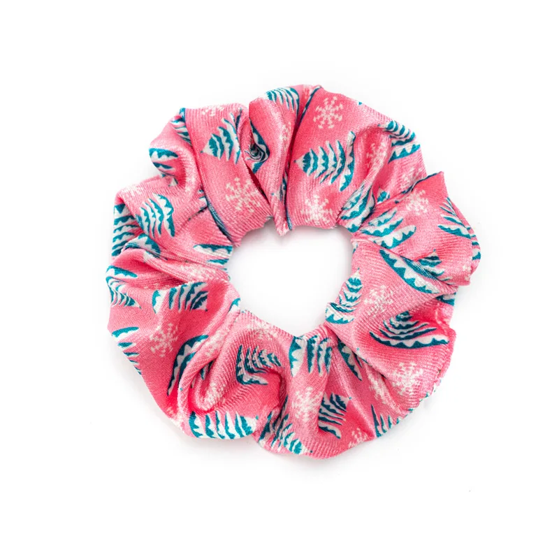 

Christmas flannelette large circle cross border women's hair and rubber band three state hair loop head accessories