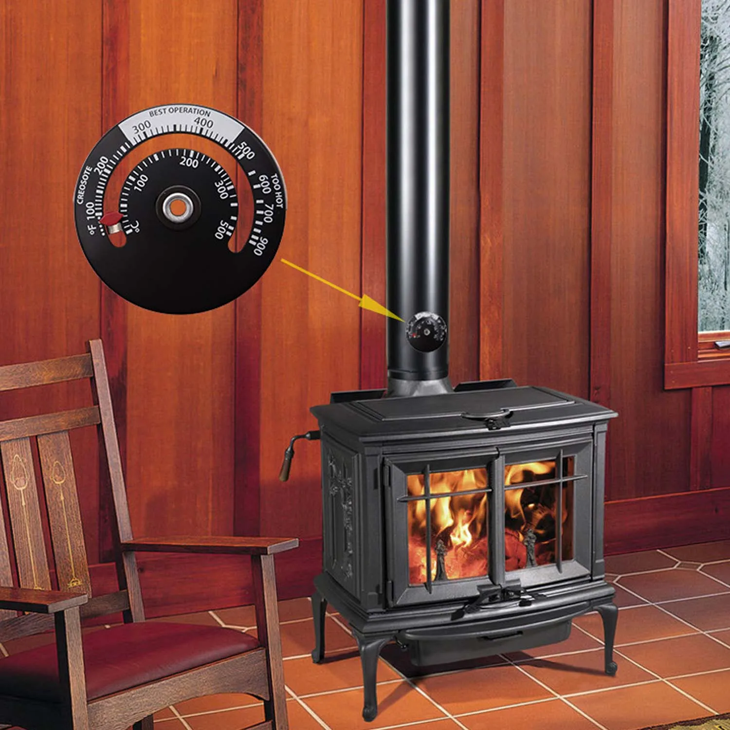 Магнитный термометр для печки измеритель температуры с большим дисплеем