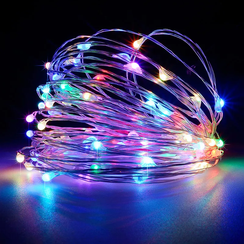 2M 20LED 5V USB Led String Lights Powered Outdoor Warm White/RGB Copper Wire Christmas Festival Wedding Party Decoration