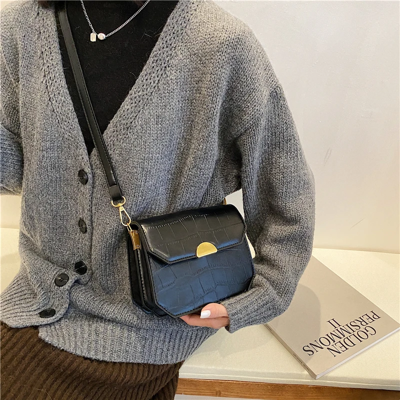 

Toposhine Branded Stone Designer PU Leather Crossbody Bag Women's Winter Small Handbags Fashion Trending Shoulder Cross Body Bag