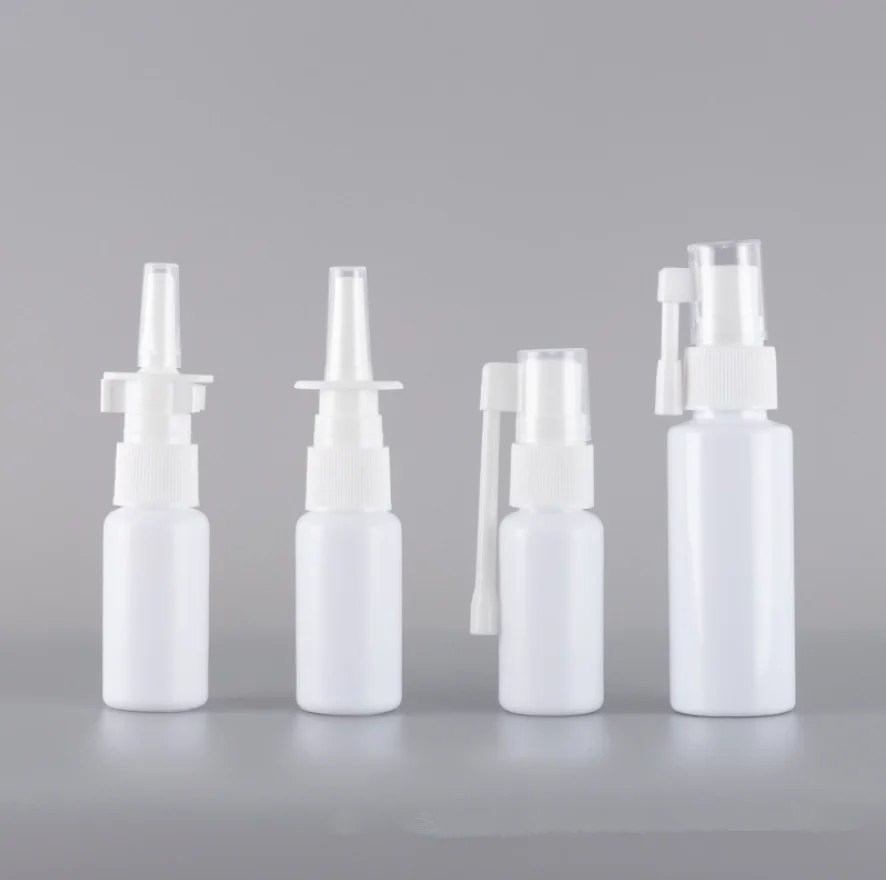 

2pcs/lot 10ml/20ml/30ml White Empty Plastic Nasal Spray Bottles Pump Sprayer Mist Nose Spray Refillable Bottling Packaging