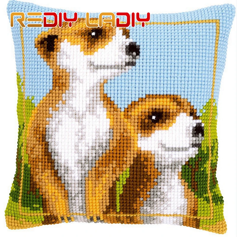 LADIY вышивка крестиком наволочка Корова Коза подушки для диванов Декоративная