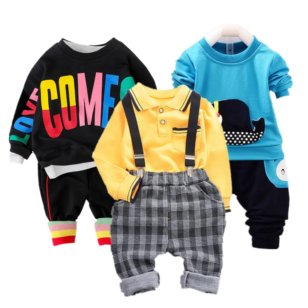 

2PC Toddler Baby Boys Clothes Outfit Infant Boy Kids Shirt Tops+Pants Casual Clothing Spring/Autumn Children Clothing Set Cotton