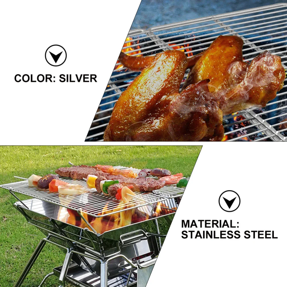 

Folding Campfire Grill Portable Stainless Steel Camping Picnic Grill Grate