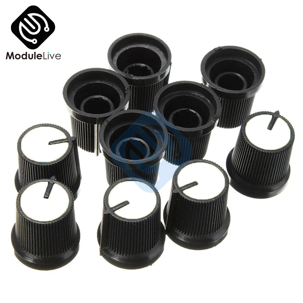 10 шт. пластиковый вращающийся конический потенциометр белого цвета с