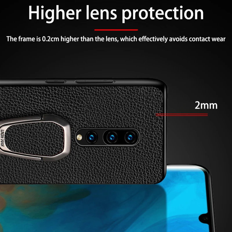 Чехол для телефона Oneplus 7T Pro 7 8 6 6T текстура из воловьей кожи с кронштейном