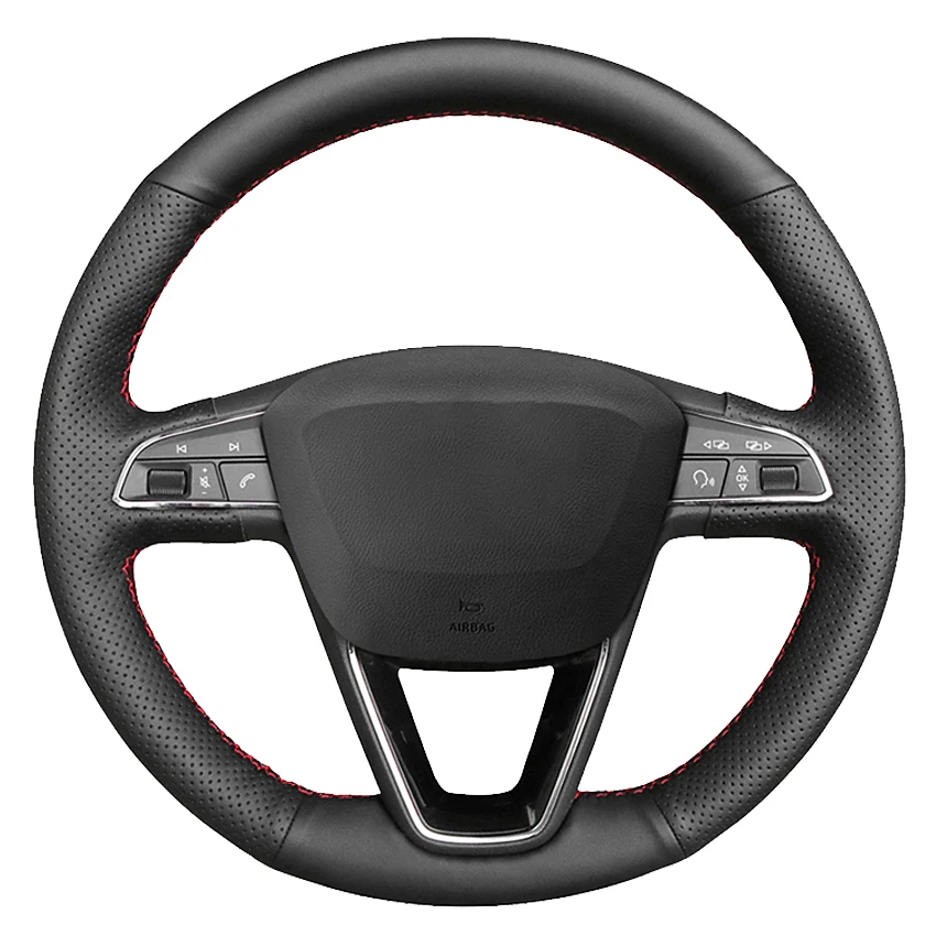 

Черный брикет из натуральной кожи для Seat Leon 5F Mk3 2013-2019 Ibiza 6J Tarraco Arona Ateca Alhambra
