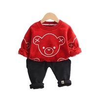 new infant cotton tracksuits winter thick children clothes baby boys cartoon t shirt pants 2pcssets kids toddler girls clothing
