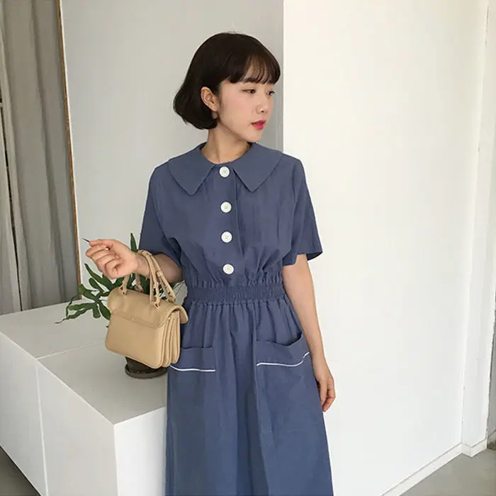 

2021 new fashion women's clothing Peter pan Collar dresses party dress