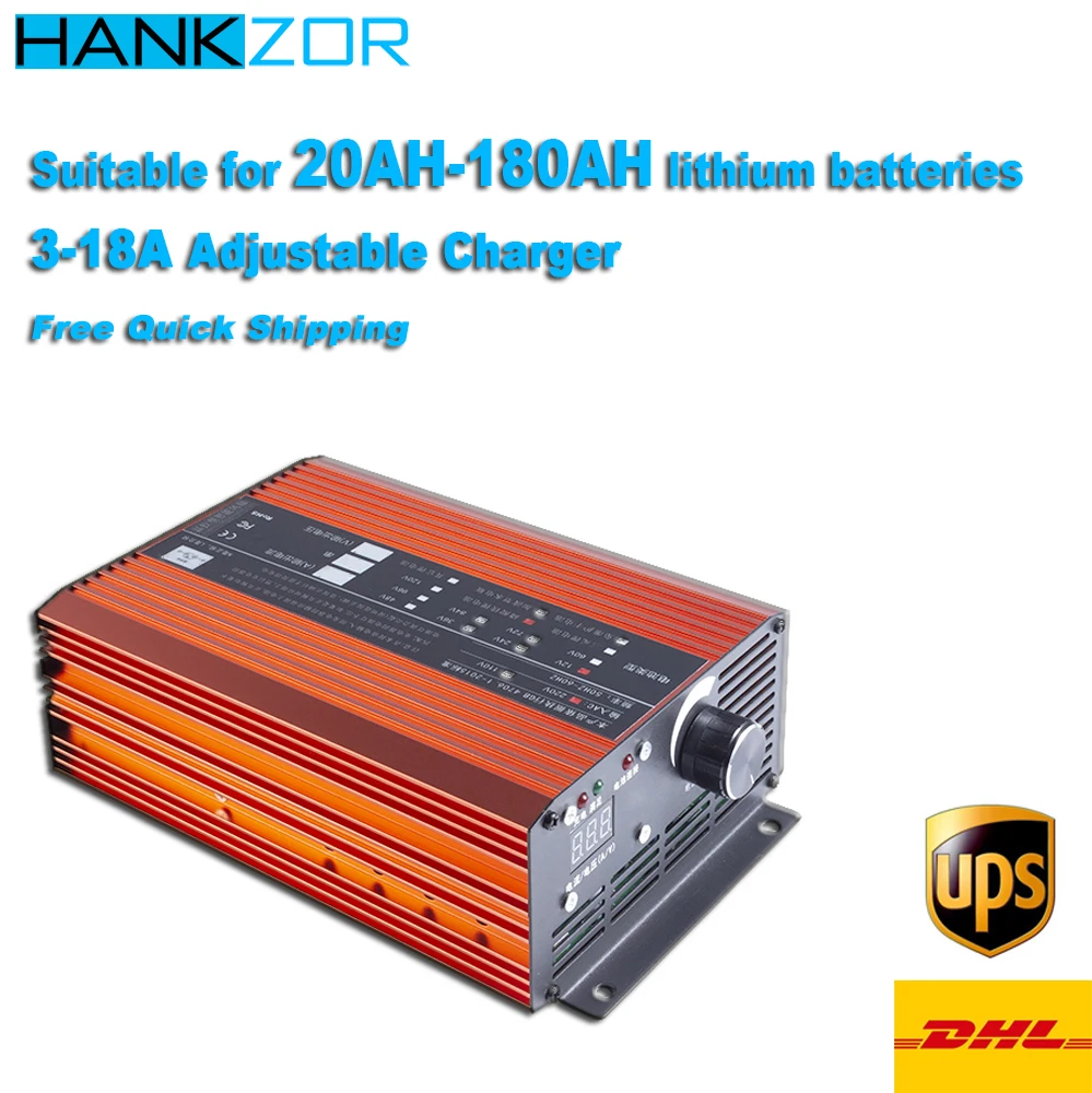 

3A-18A Adj Suitable for 20Ah 60AH 80AH 100AH 120AH 180AH 84V Li-Ion Lifepo4 Battery High Power Charger