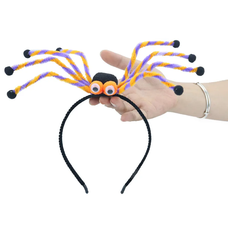 Повязка на голову в виде паука аксессуары для волос Хеллоуин Необычные опоры