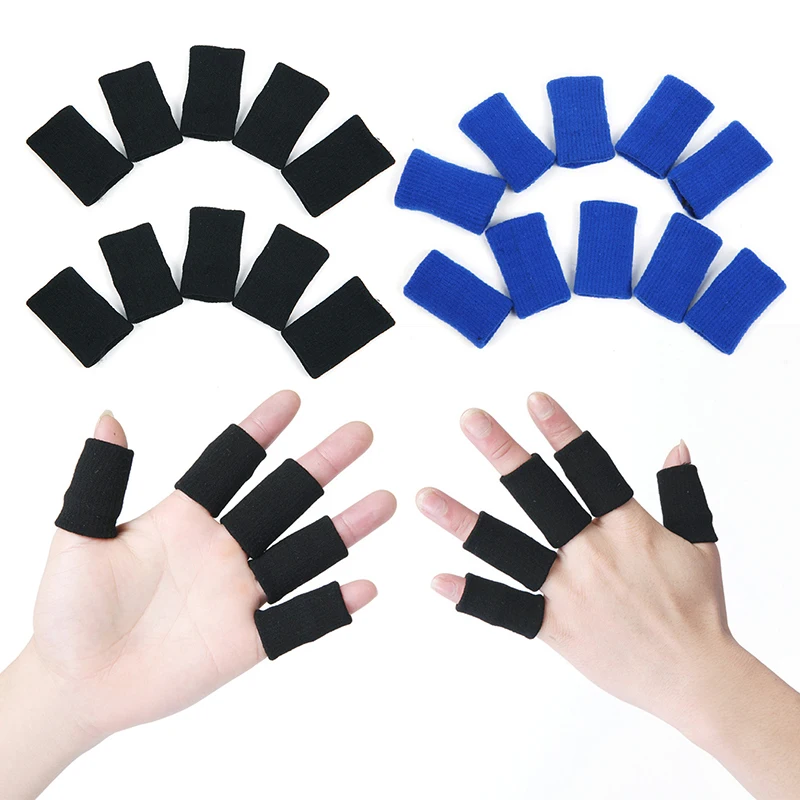 

Nylon Stretchy Finger Protector Sleeve 10 PCs Support Arthritis Aid Straight Wrap To Reduce Hurts For Basketball Rock Climbing