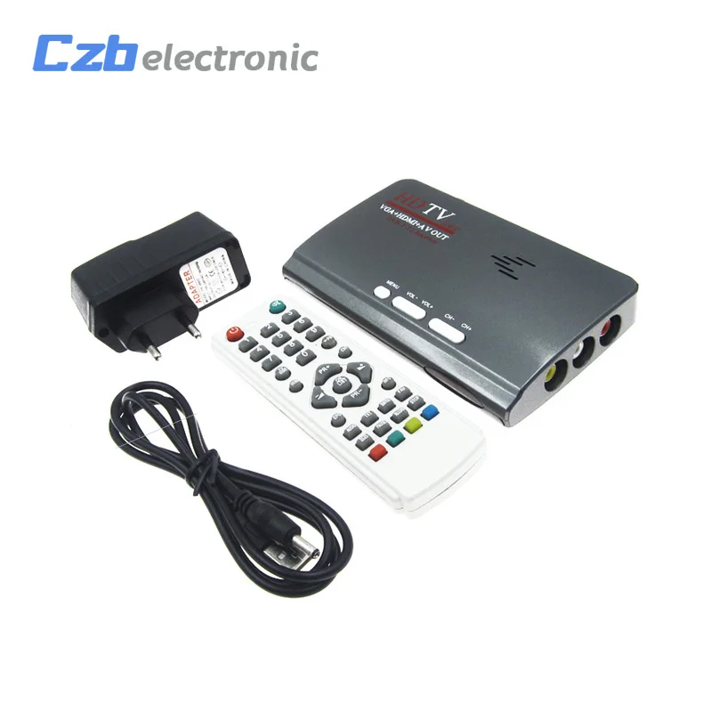 DVB T/DVB T2 TV тюнер приемник Box VGA AV CVBS 1080P HDMI Цифровой HD спутниковый ресивер для ЖК/CRT