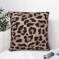 cheetah leopard print square pillowcase cushion cover cute zipper home decorative polyester pillow case car simple 4545cm