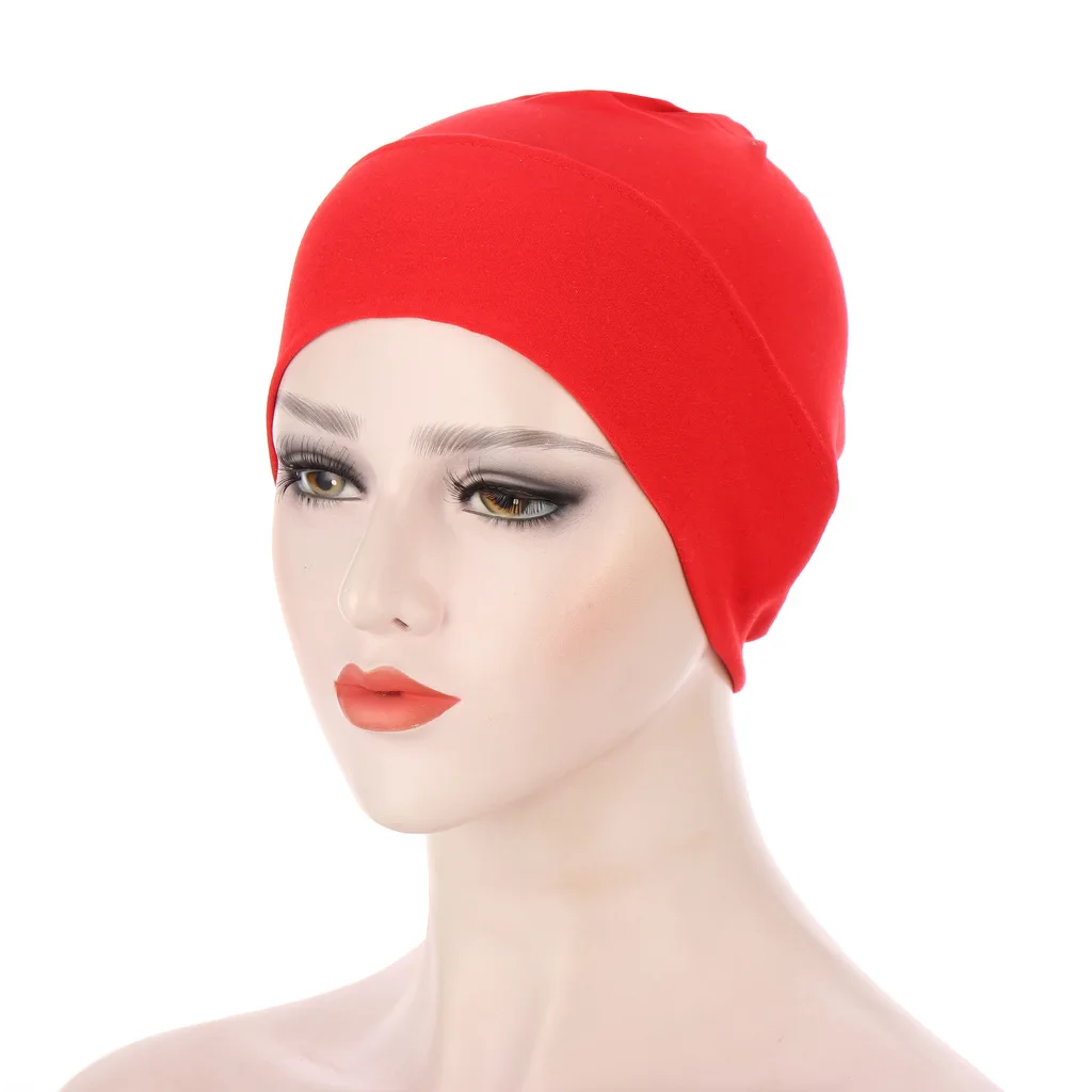 

New Spring Candy Color Turban Cap Chemotherapy Headband Milk Silk Soft Hat Muslim Headscarf Women Hair Accessories