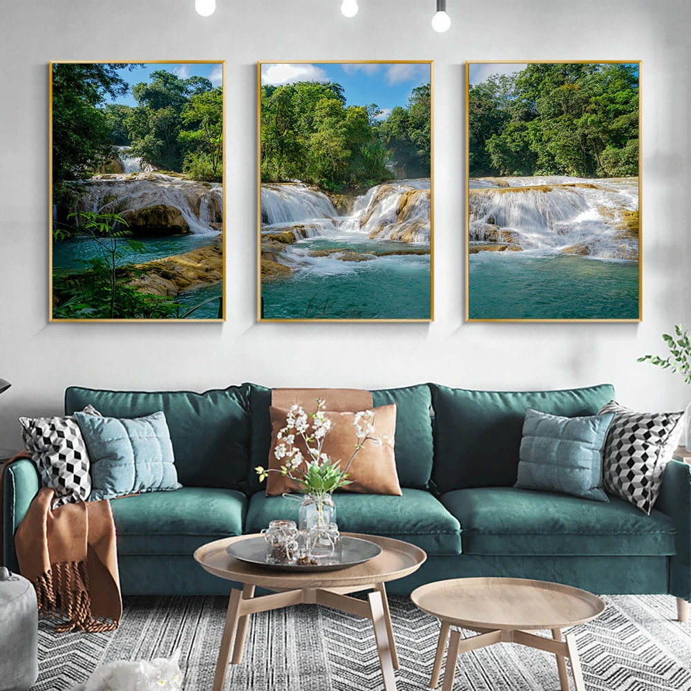 3 шт./комплект настенные картины Водопад