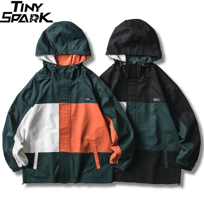 2019 уличная мужская куртка в стиле хип-хоп ветровка Ретро винтажный цветной блок