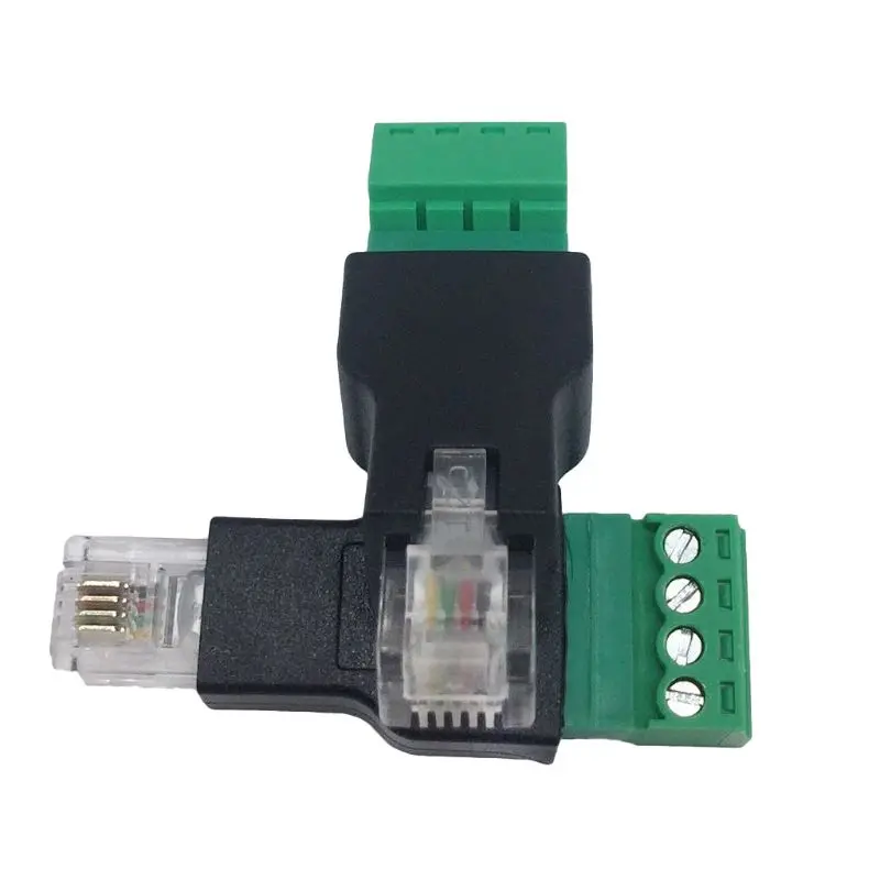RJ11 К Винтовые клеммы адаптер мужчина к 4 Pin разъем сплиттер щит терминала для CCTV DVR