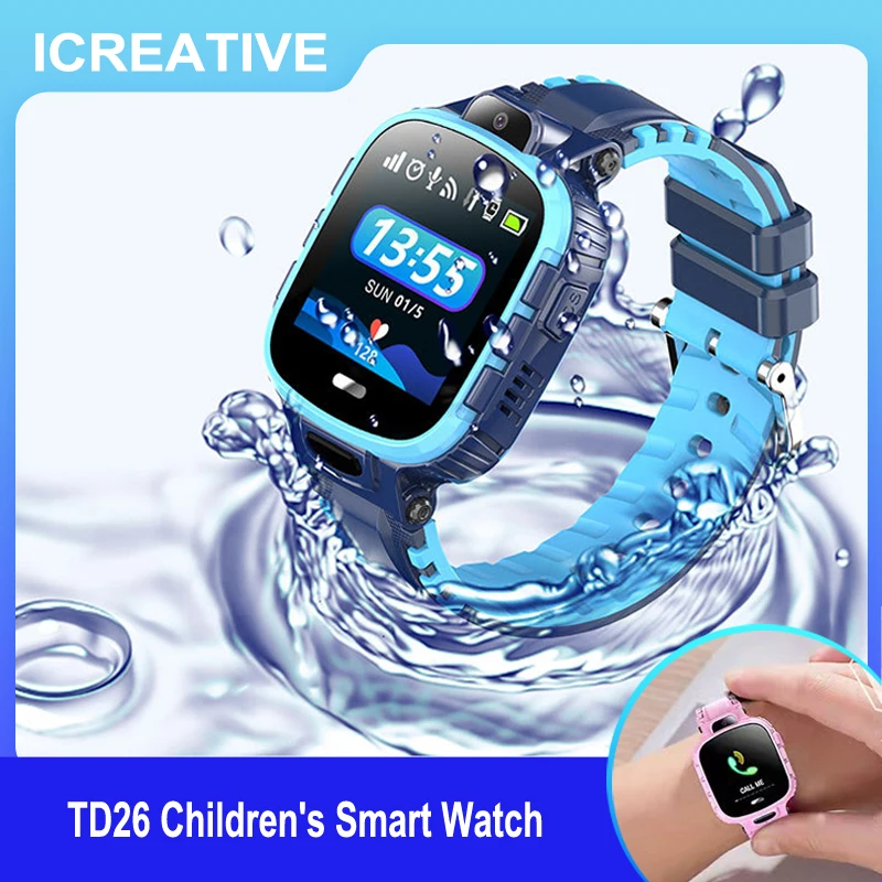 

ICREATIVE New Children's Smart Watch Students IP67 Waterproof Communication Location Tracking GPS Wearing Smartwatches