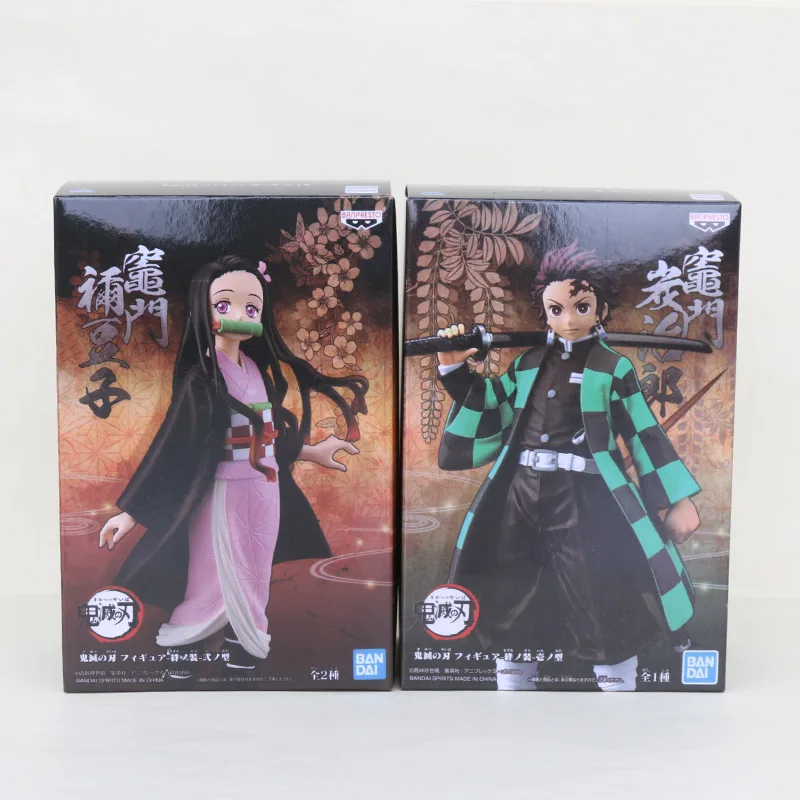 Набор из 2 новых 16 см аниме Demon Slayer Tanjirou Kamado Kimetsu no Yaiba Kamado Nezuko ПВХ фигурка Коллекционная модель куклы