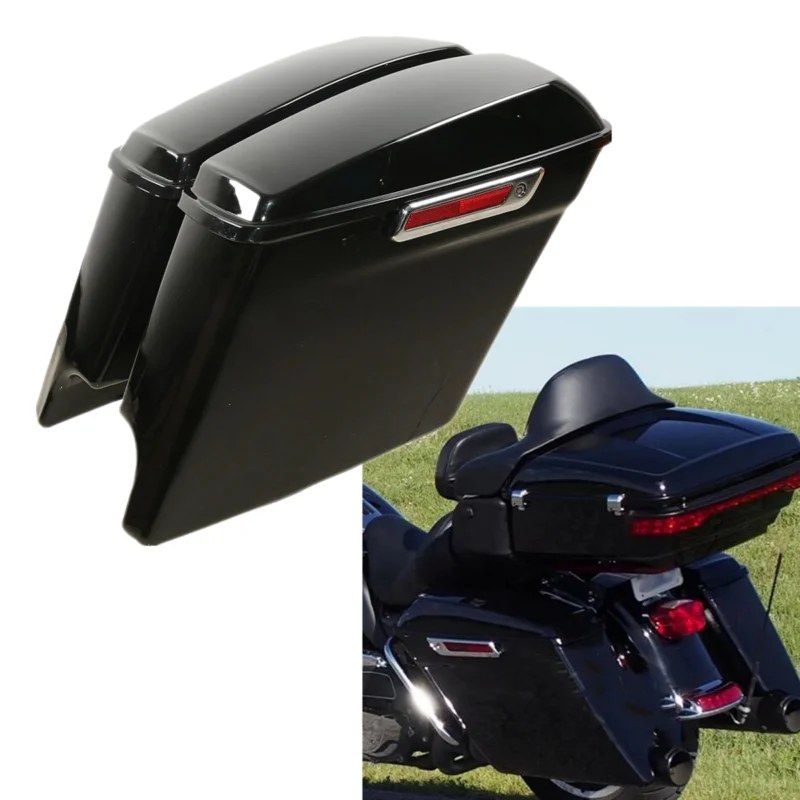 

Motorcycle 5" Stretched Extended Hard Saddle bags For Harley Touring Street Road Electra Glide 2014-2020