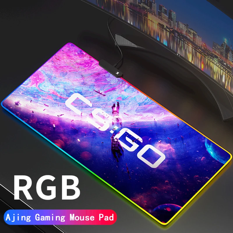 

Counter-Strike RGB Colorful Large Mouse Pad Gamer Led Computer Mousepad PC Desk Play Carpet with Backlit CS-Go