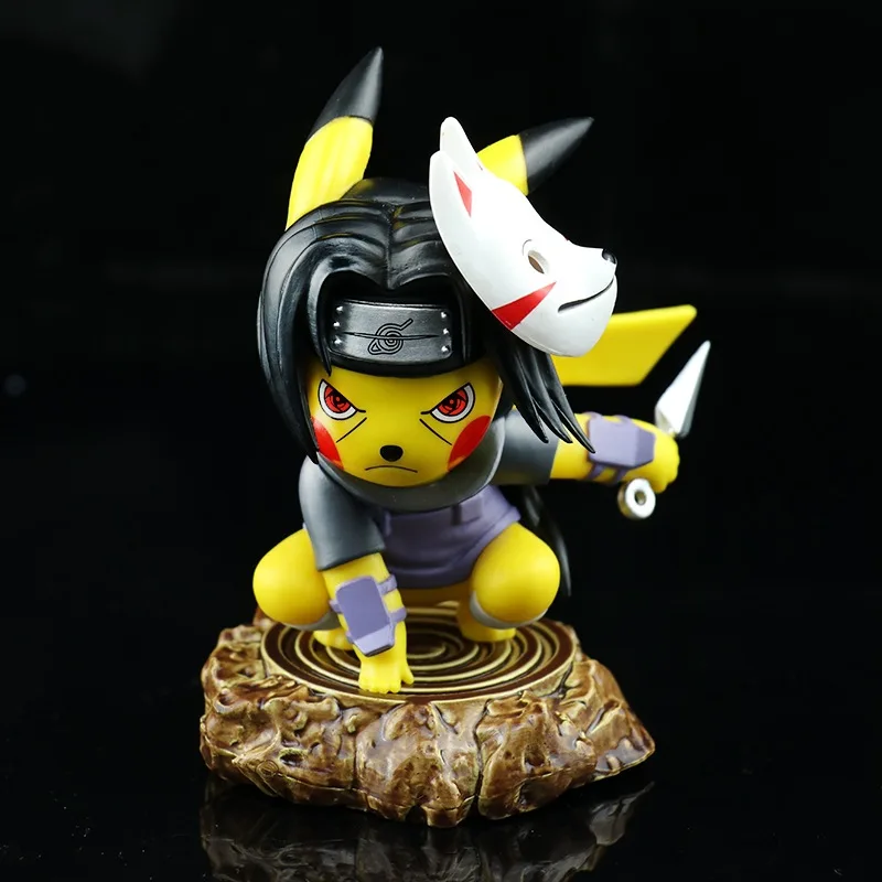 

Pokemon Animation Naruto Ninja Weasel Cos Cross Dressing Pikachu Action Figure Toys Model Gift Ornament Decorations Collections