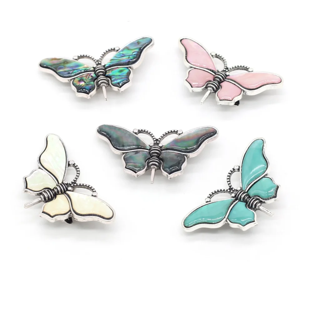 

Natural Shell Brooch Pendant Butterfly Shape For DIY Brooch New Fashion Jewelry 57x32mm