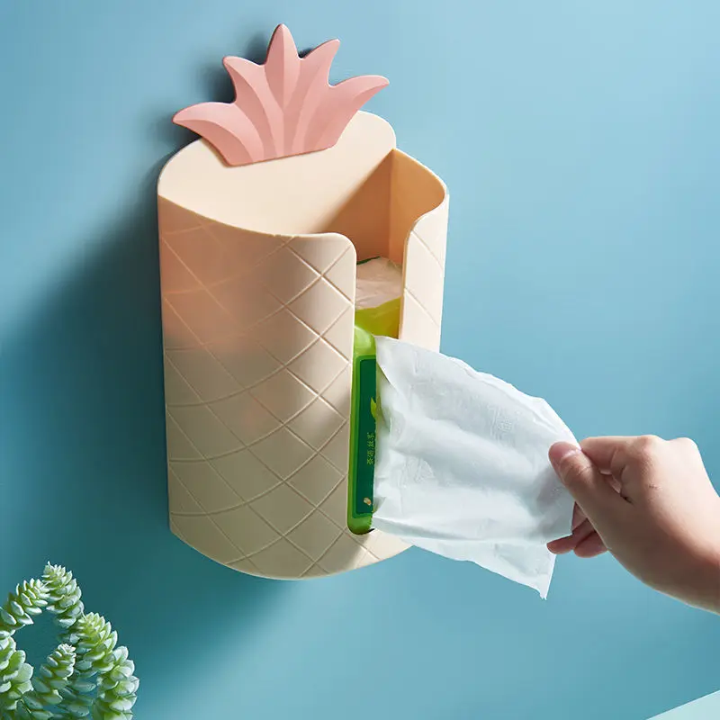 

Punch-free Seamless Pumping Box Wall-mounted Home Living Room Creative Upside Down Kitchen Toilet Storage Tissue Box Hot G8227