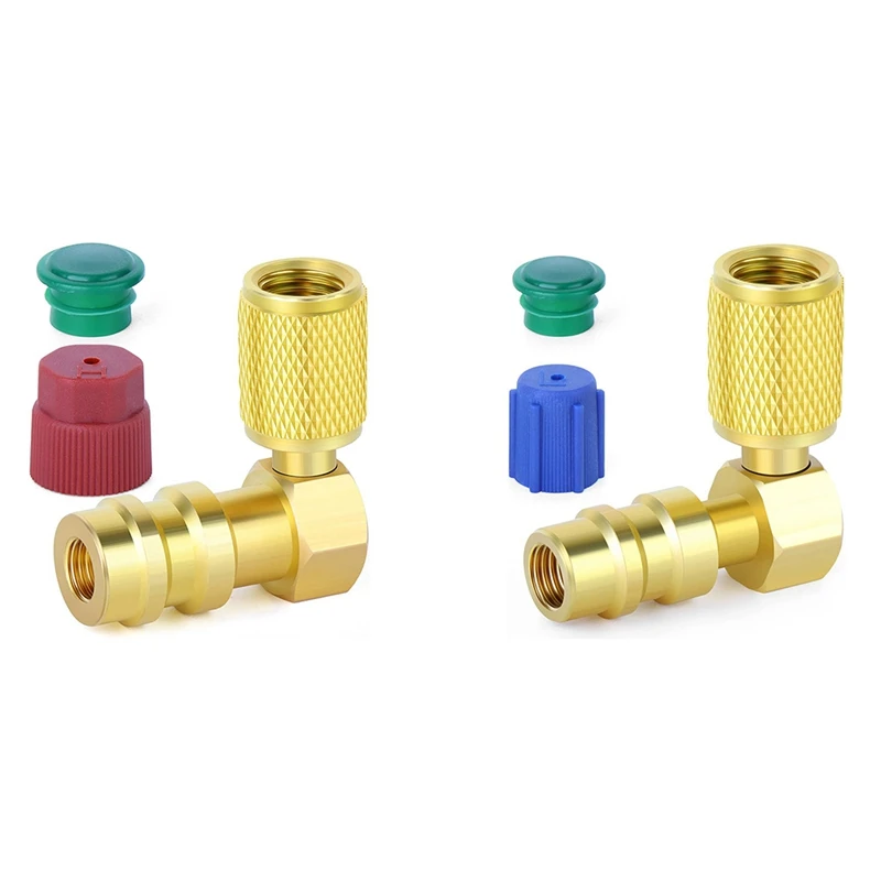 

1Pc 90 Degree R12 to R134A AC Fitting Port Retrofit Conversion,Fits for Conditioner Refrigerant with 1Pc Cap