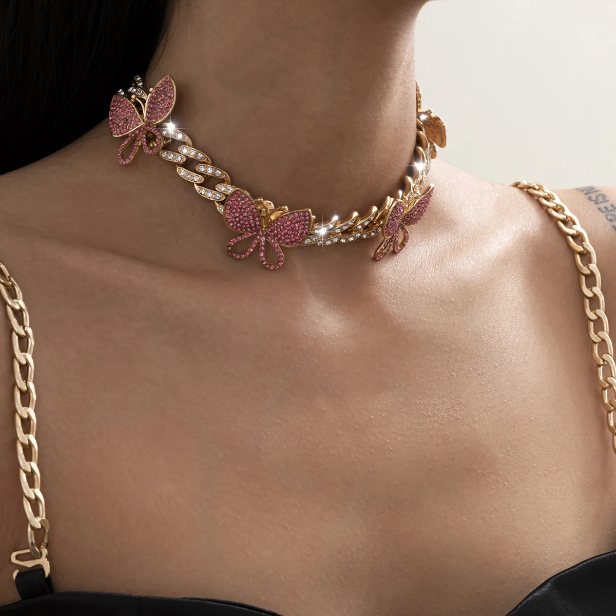 Кулон в виде бабочки стиле хип-хоп от KunJoe кубинская цепочка ожерелье для женщин